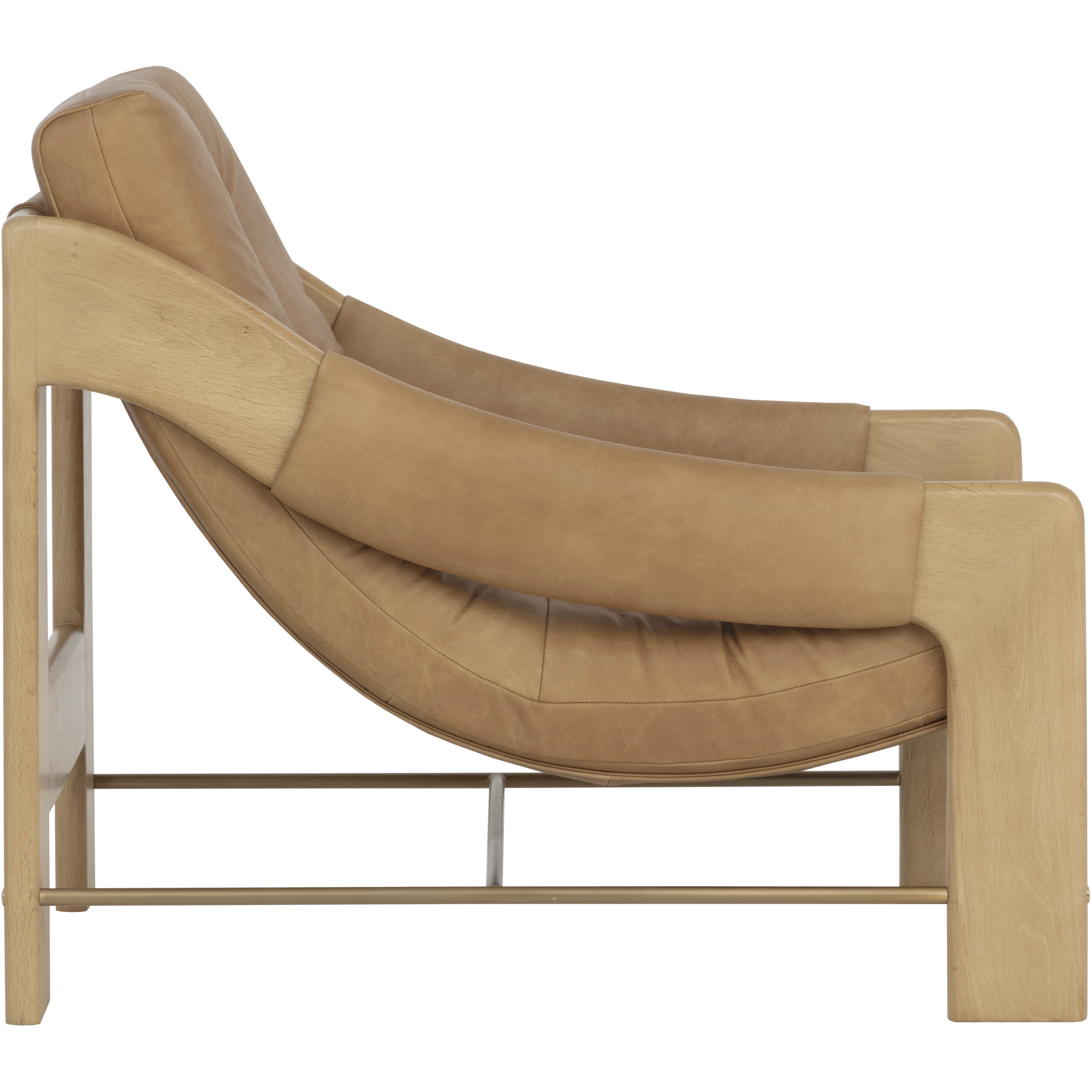 Rafferty Rustic Oak / Ludlow Sesame Leather Lounge Chair